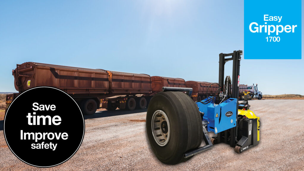 Perfect tyre handler for Mining Road Trains