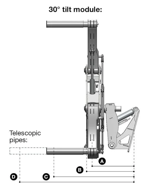 Easy Gripper 2400-2T - 30 degree tilt module - spec drawing