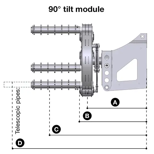 Easy Gripper 2800-3.2T - 90 degree tilt module - spec drawing