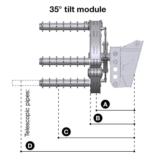 Easy Gripper 2800-3.2T - 35 degree tilt module - spec drawing